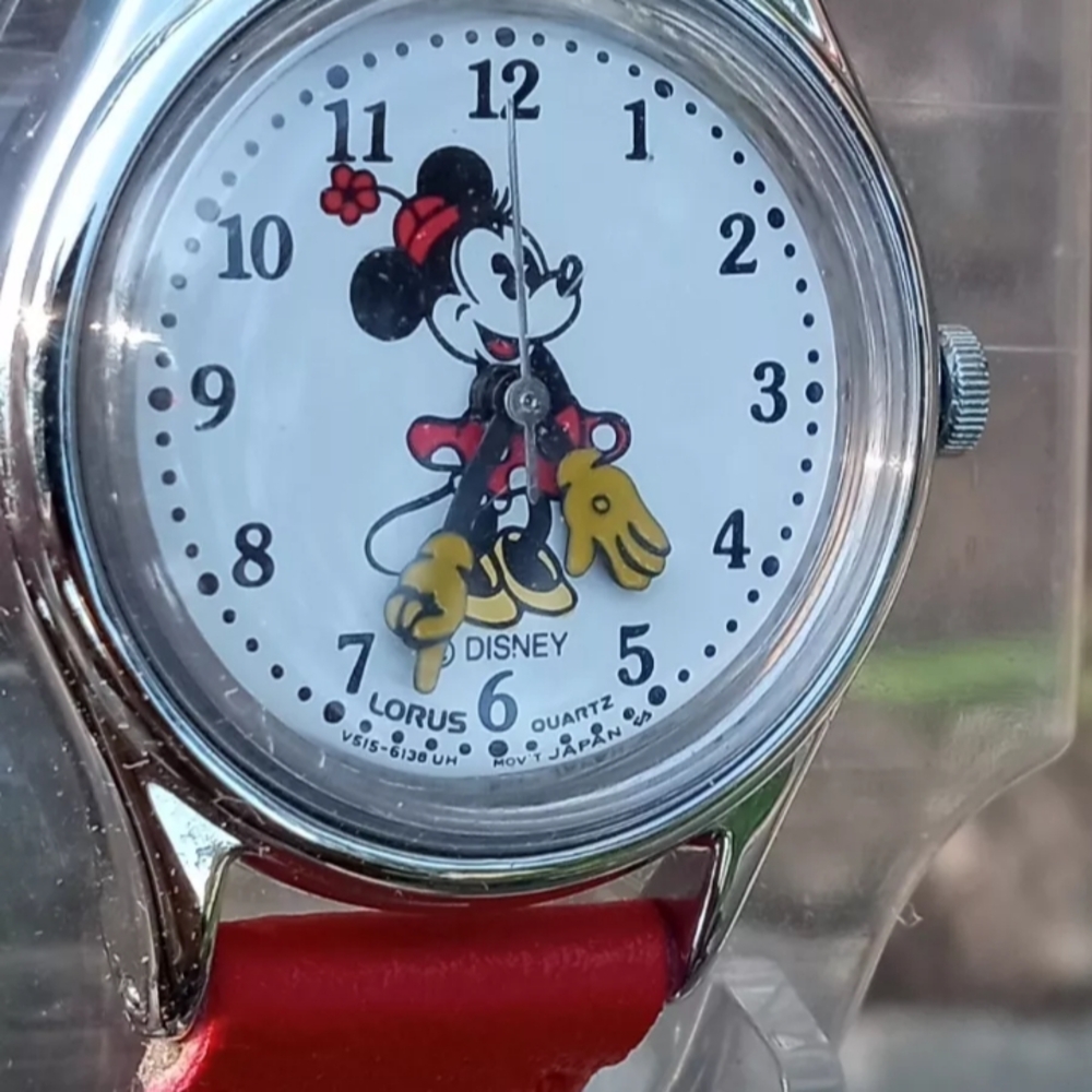 Disney Lorus Quartz Watch with Red Strap